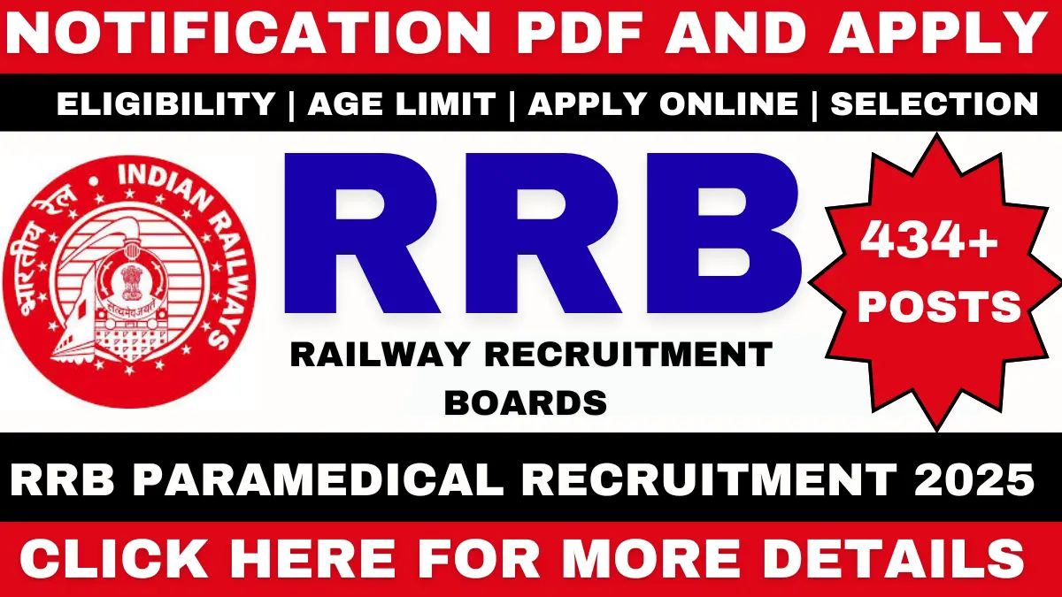 RRB Paramedical Staff Bharti Online Form 2025