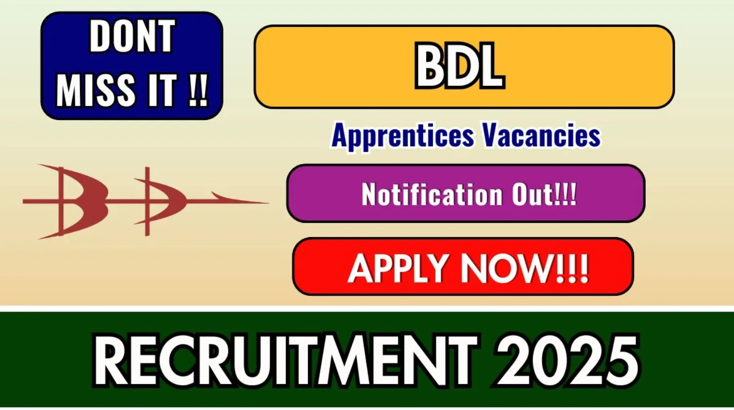 BDL Apprentices Bharti Online Form 2025